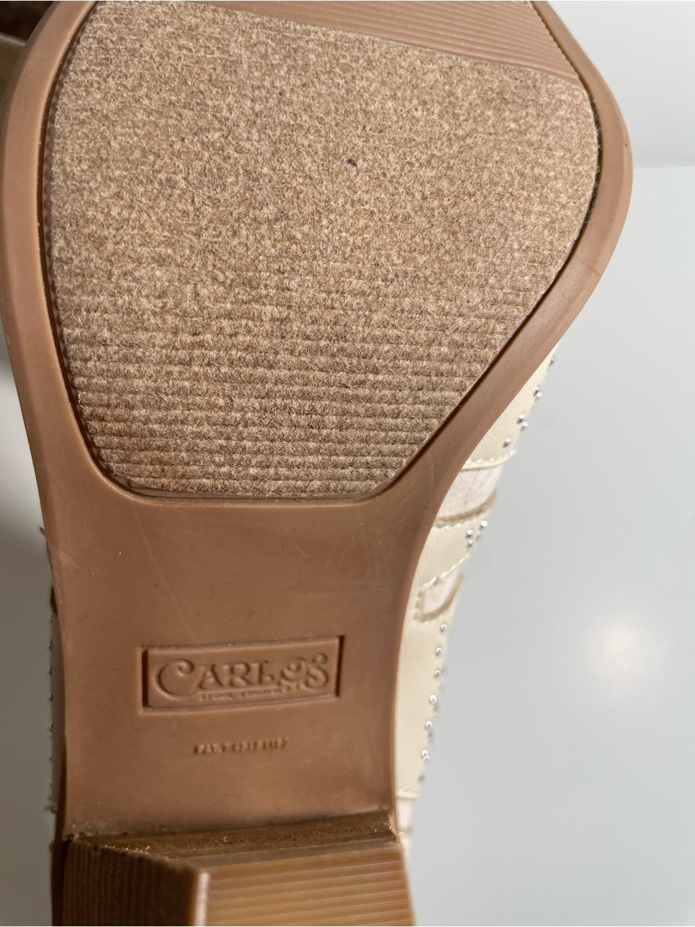 CARLOS SANTANA Cream Western Ankle Boots with Stud Detail - Picture 15 of 15
